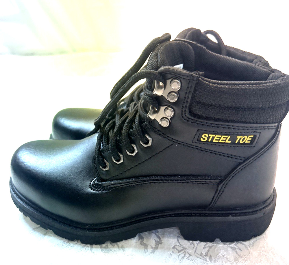 Brahma Gus Black Leather Safety Boot Women’s 7.5 Wide Steel Toe Safety Boot